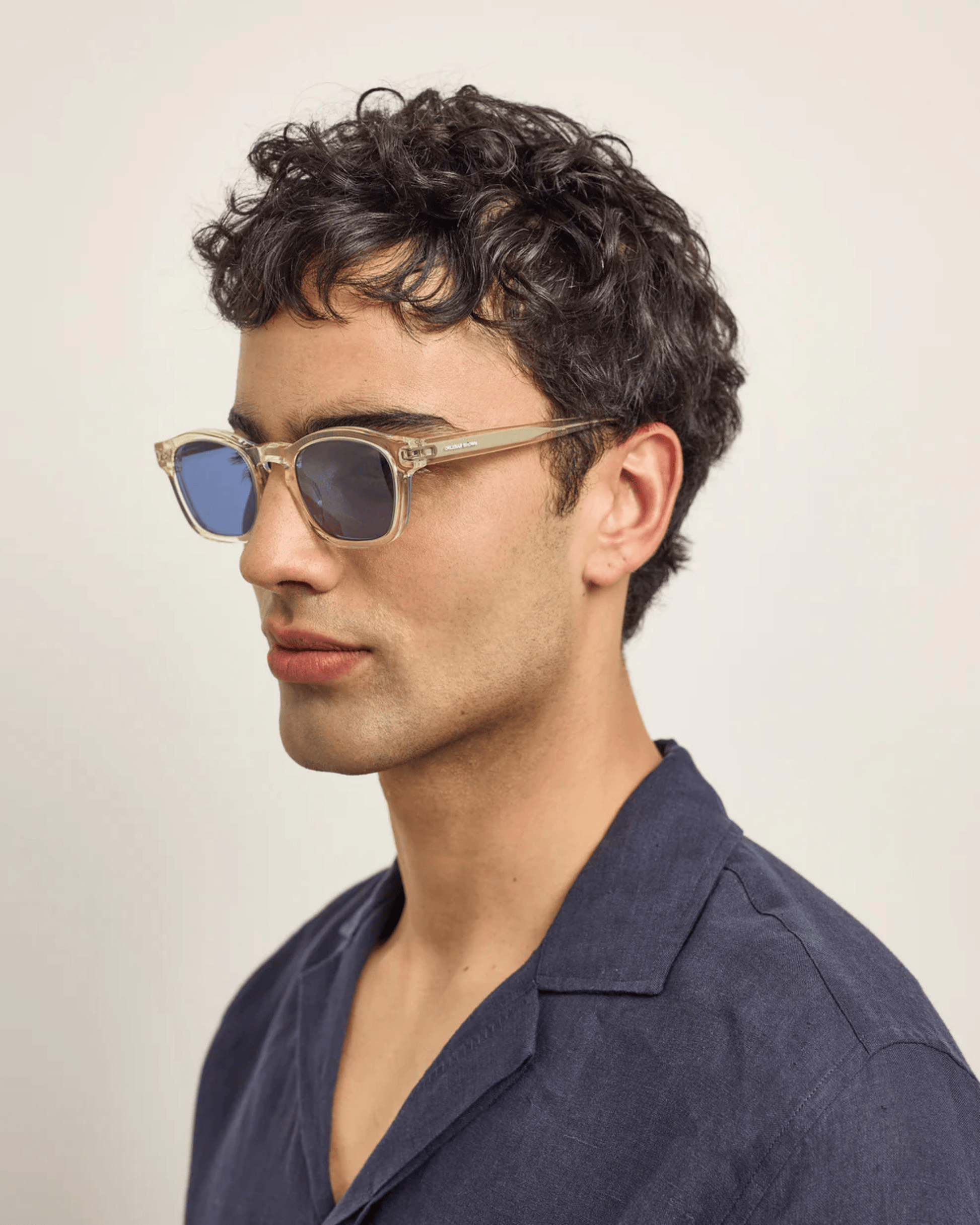 Orlebar Brown Sunglasses The Davey Sunglasses in Champagne/Blue