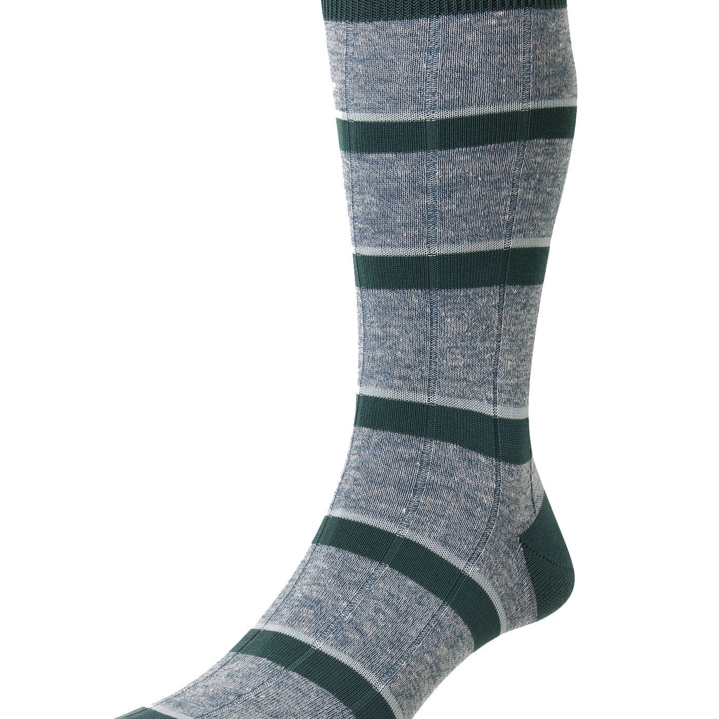 Pantherella Usa Socks GREEN Samarkand Dress Socks
