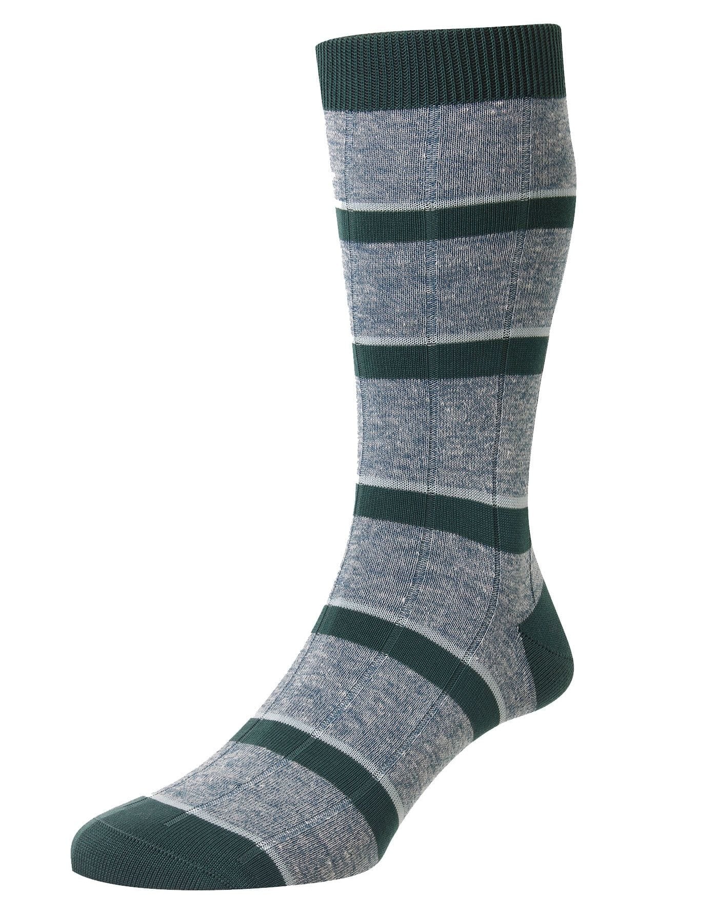 Pantherella Usa Socks GREEN Samarkand Dress Socks