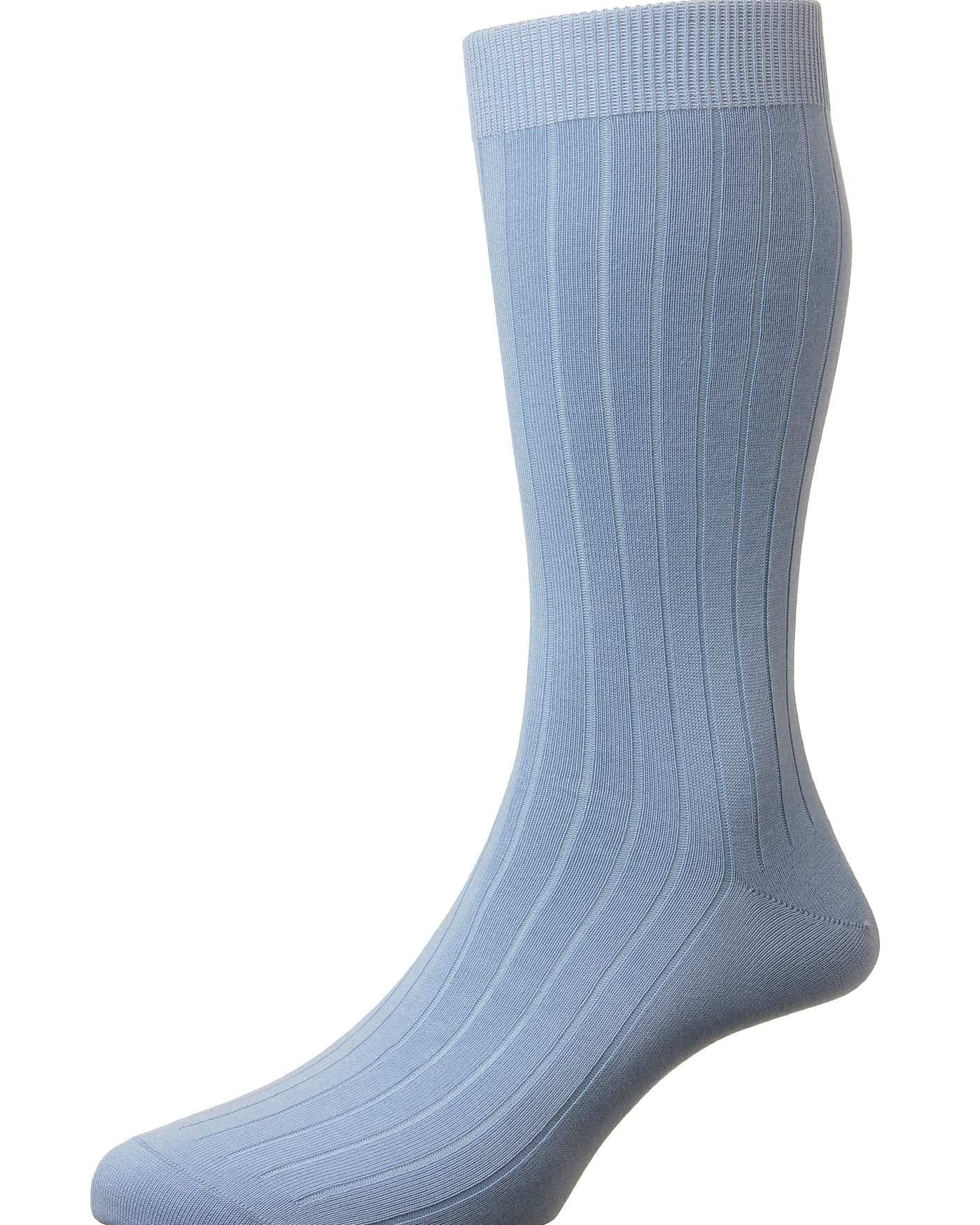 Pantherella Usa Socks SKY BLUE Sea Island Cotton Men's Socks