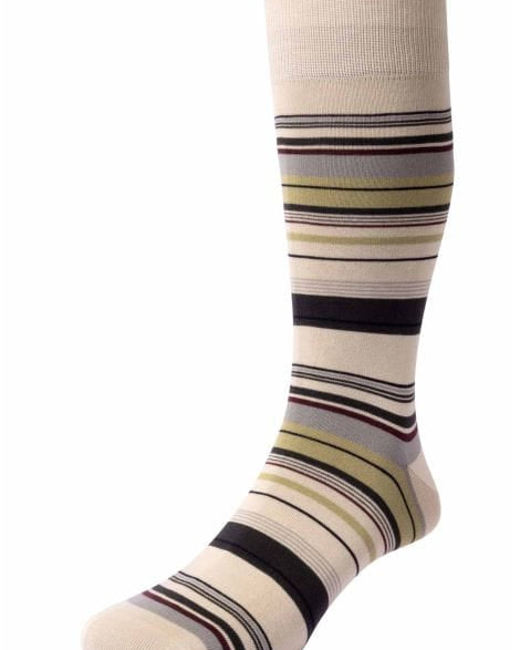 Pantherella Usa Socks STONE/BURGUNDY/NAVY/GREY Portmore Dress Socks