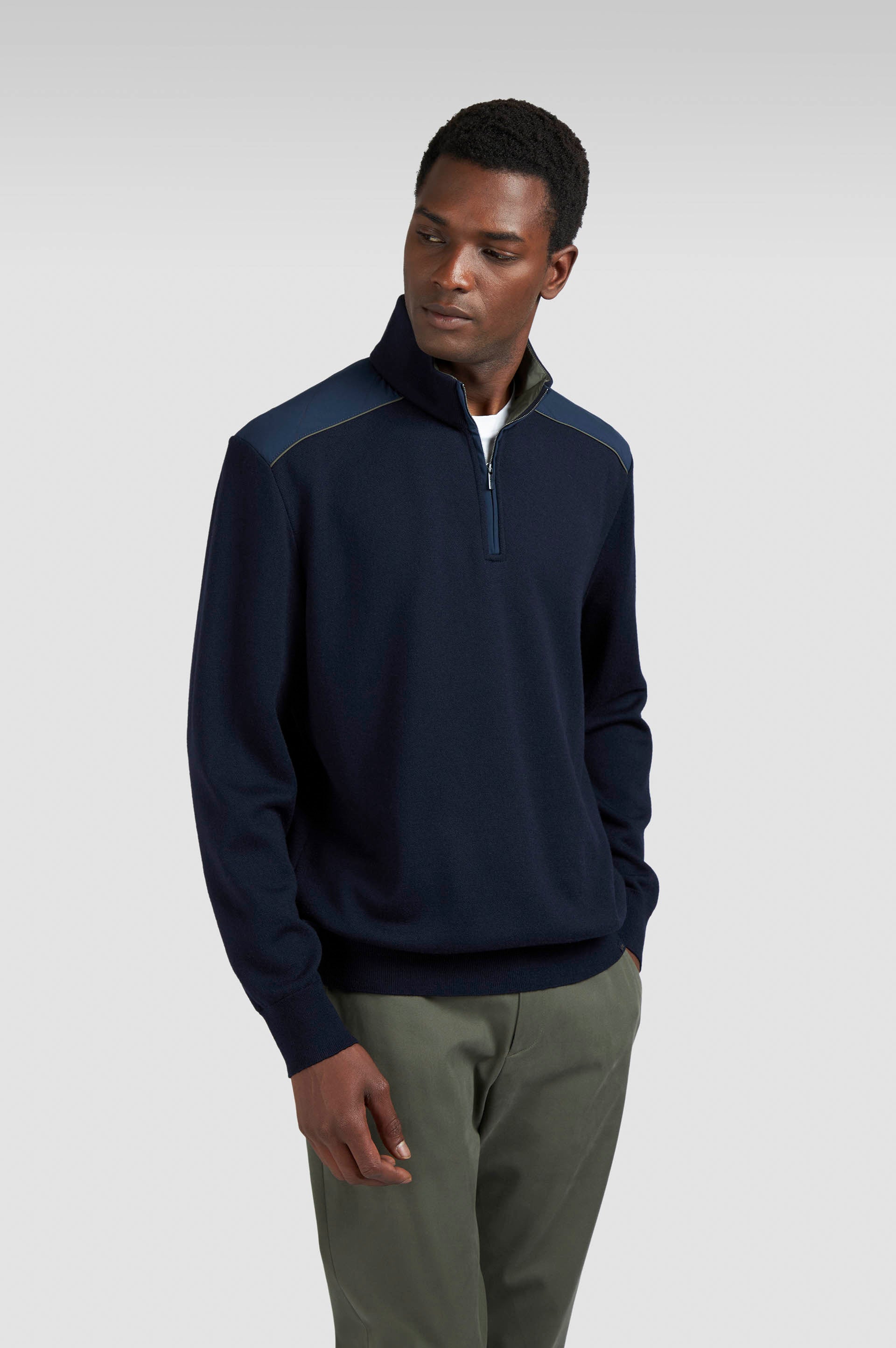 Paul and Shark 1/4 Zip Typhoon Platinum Soft Cool Touch