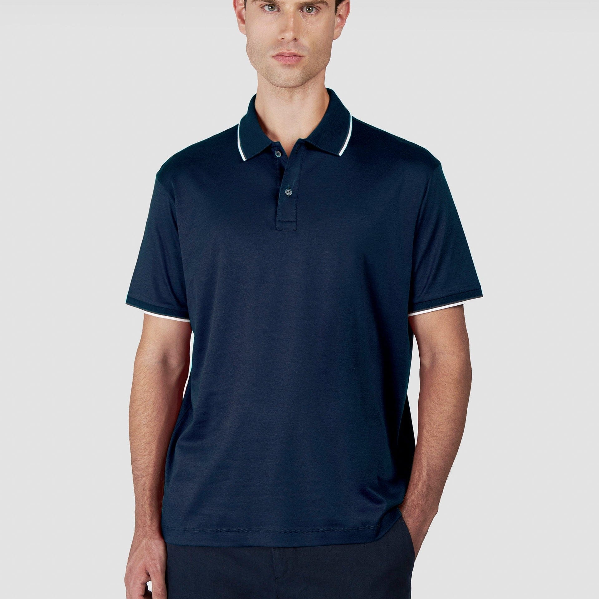 Paul and Shark Polos 635 NAVY / M Xsoft Interlock Polo