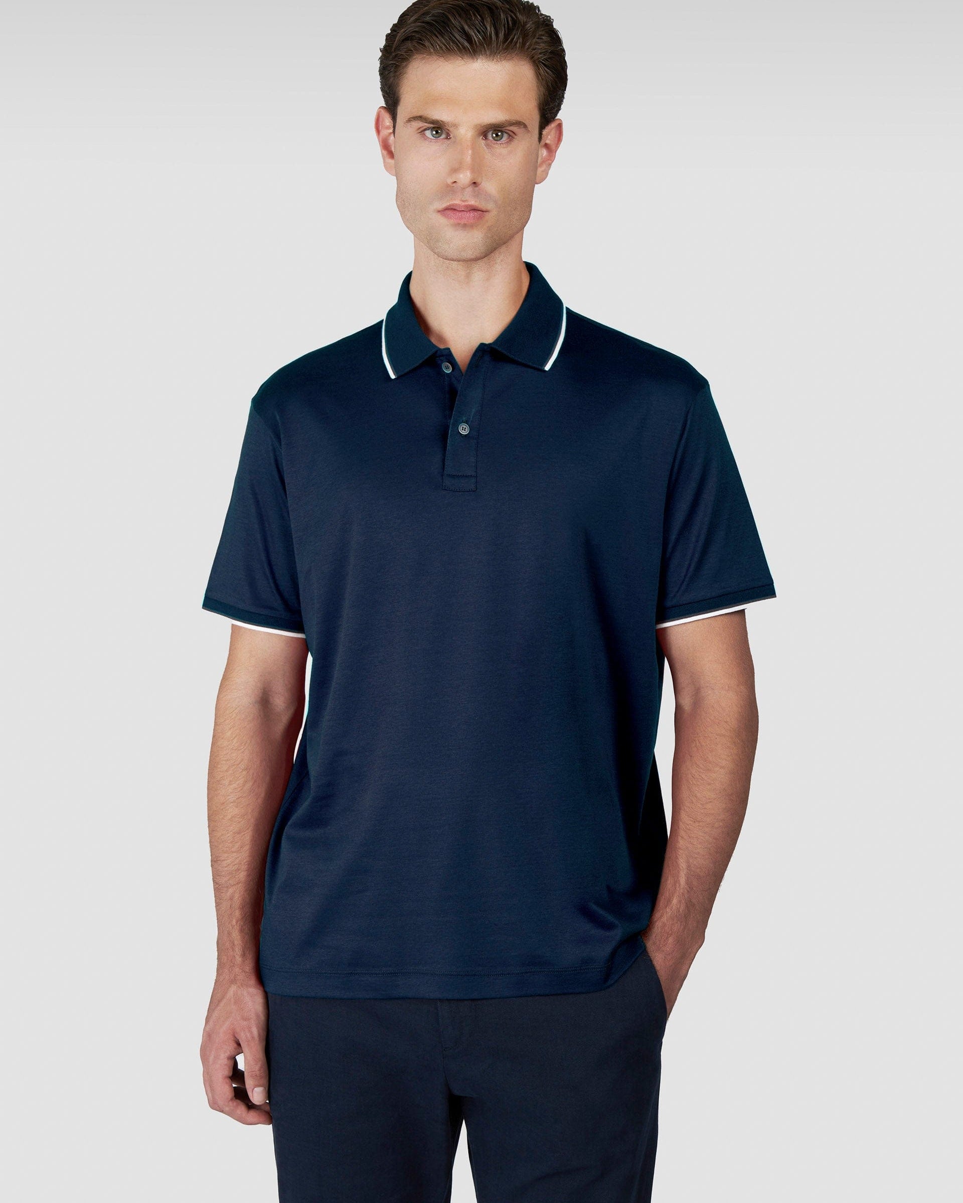 Paul and Shark Polos 635 NAVY / M Xsoft Interlock Polo