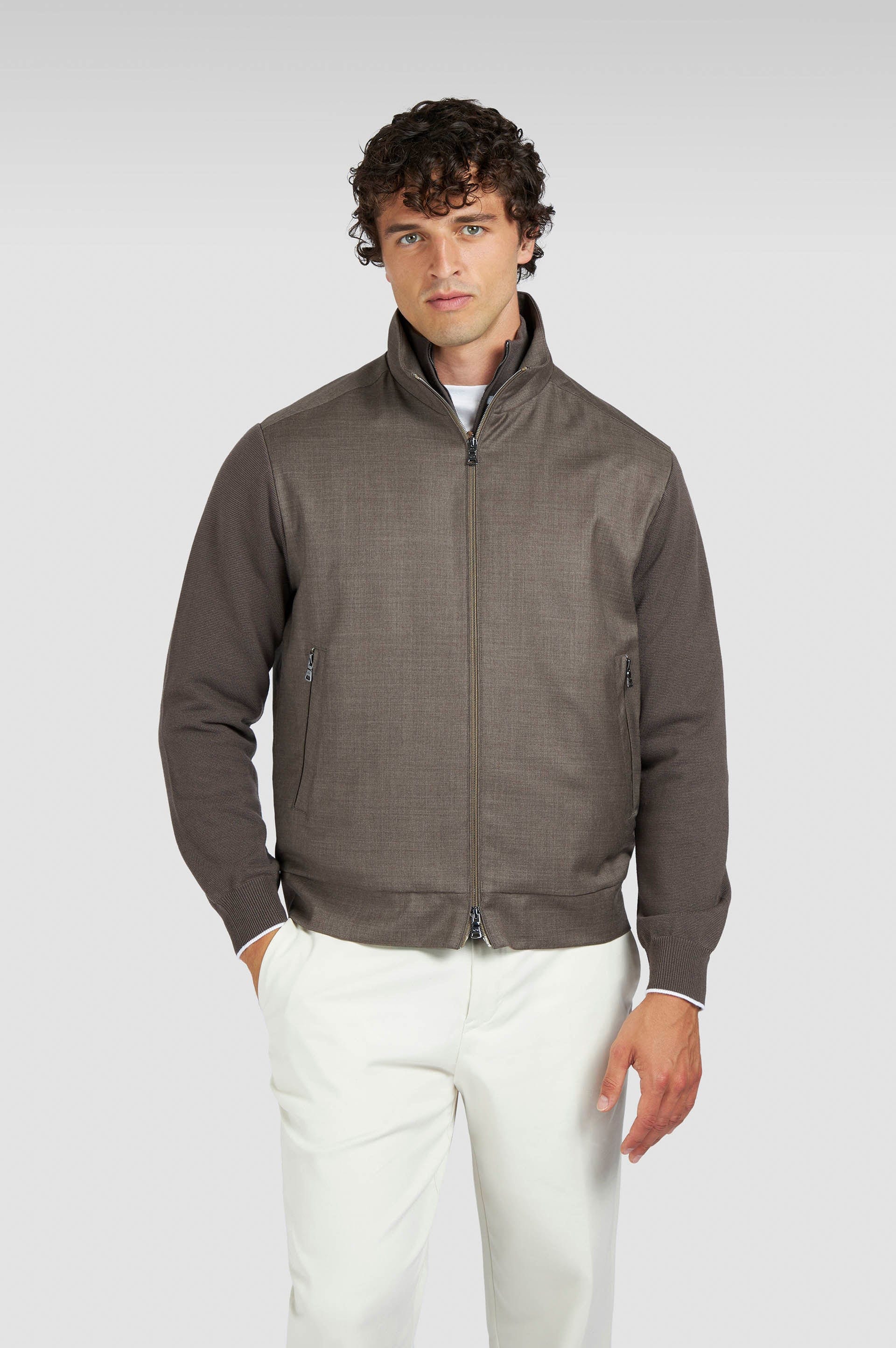 Paul and Shark Sweaters Merino Wool Hybrid Zip-Up Cardigan
