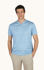 Paul and Shark T-Shirts Pure Linen Jersey Open Collar T-Shirt