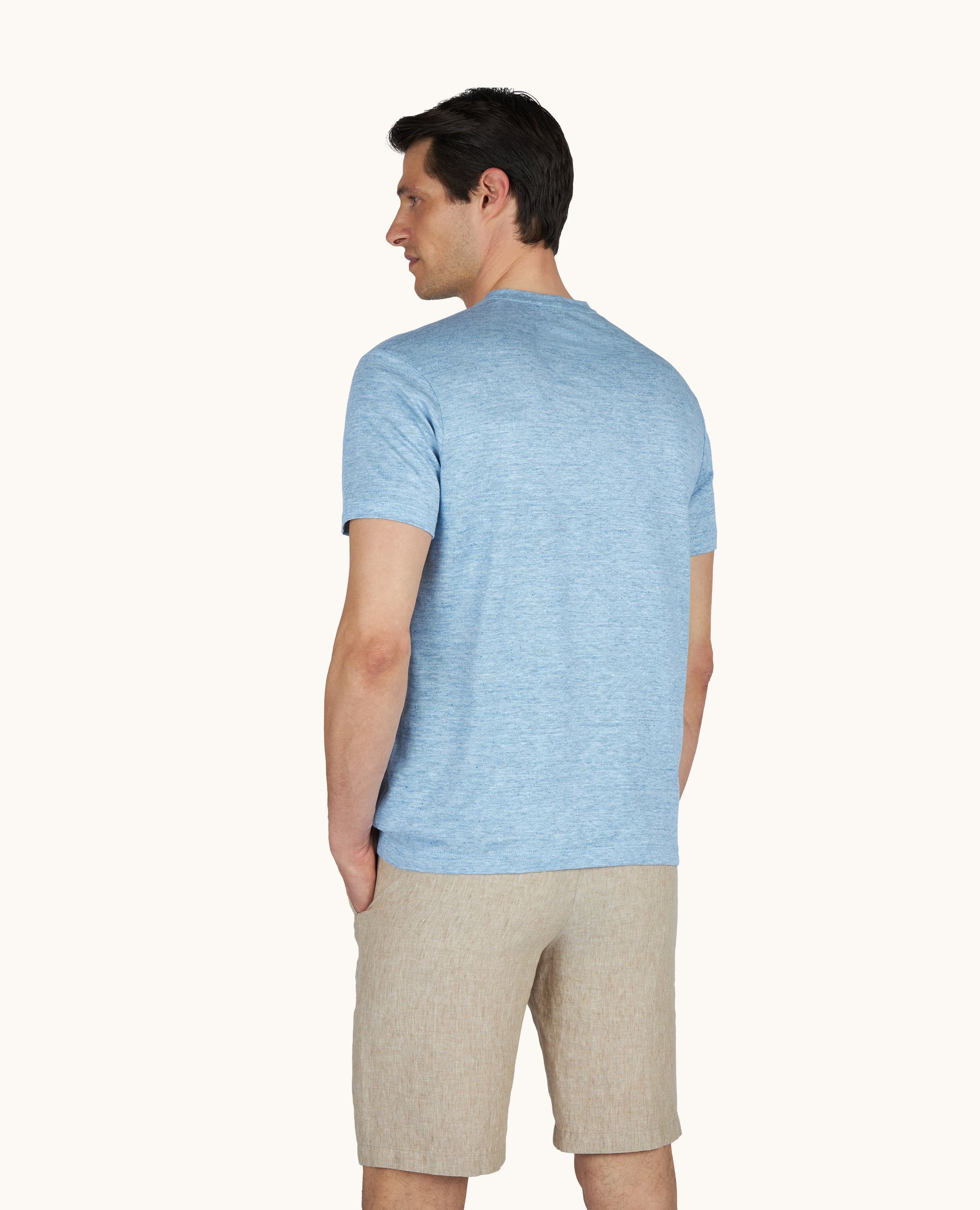 Paul and Shark T-Shirts Pure Linen Jersey Open Collar T-Shirt