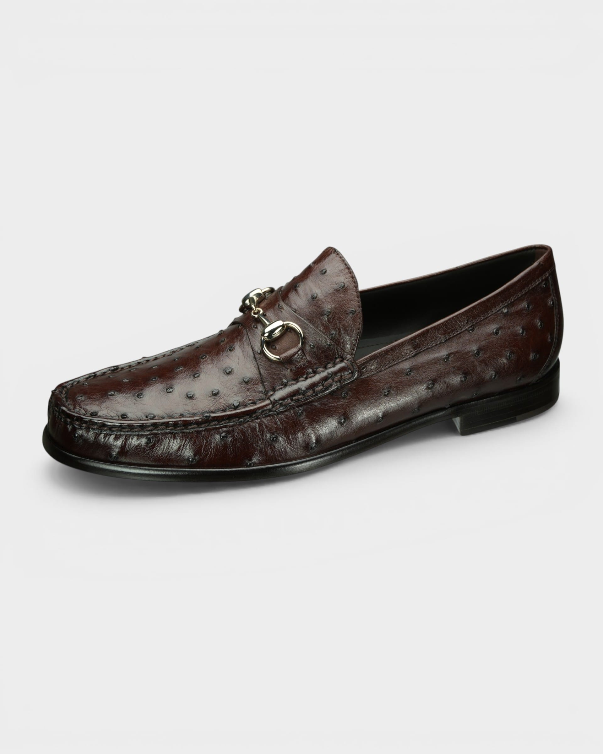 Peter Huber Shoes Nika Ostrich Bit Loafer