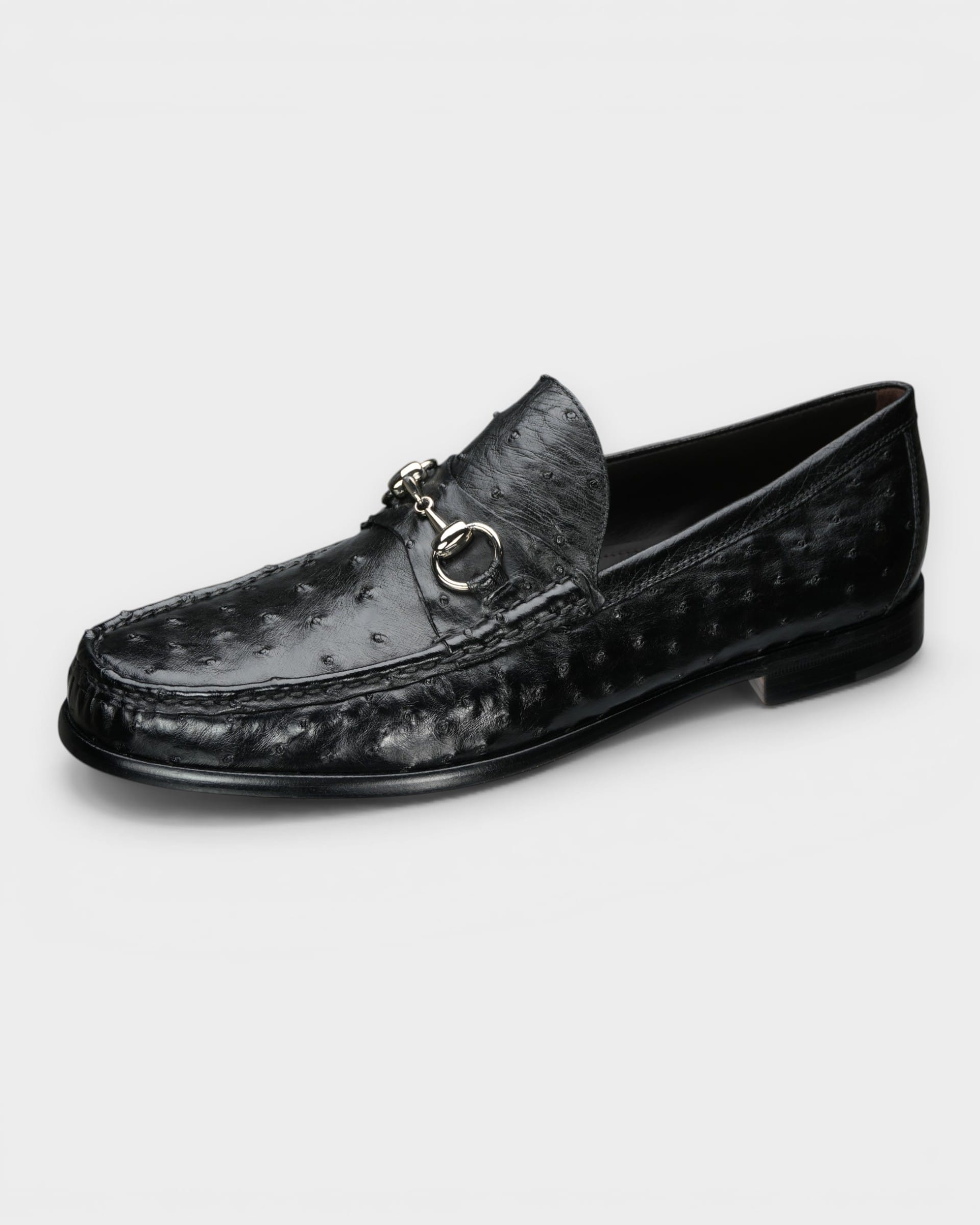 Peter Huber Shoes Nika Ostrich Bit Loafer