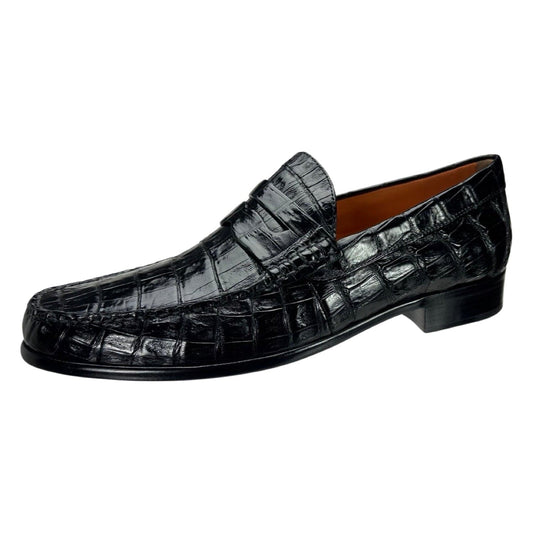Peter Huber Shoes Texas Crocodile Penny Loafer