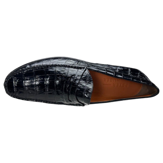 Peter Huber Shoes Texas Crocodile Penny Loafer