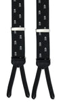 R. Hanauer, Inc. Cummerbund Black and White Silk Skull Suspenders