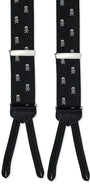 R. Hanauer, Inc. Cummerbund Black and White Silk Skull Suspenders