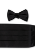 R. Hanauer, Inc. Cummerbund BLACK Formal Black Satin Cummerbund Set