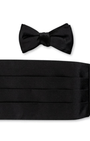 R. Hanauer, Inc. Cummerbund BLACK Formal Black Satin Cummerbund Set