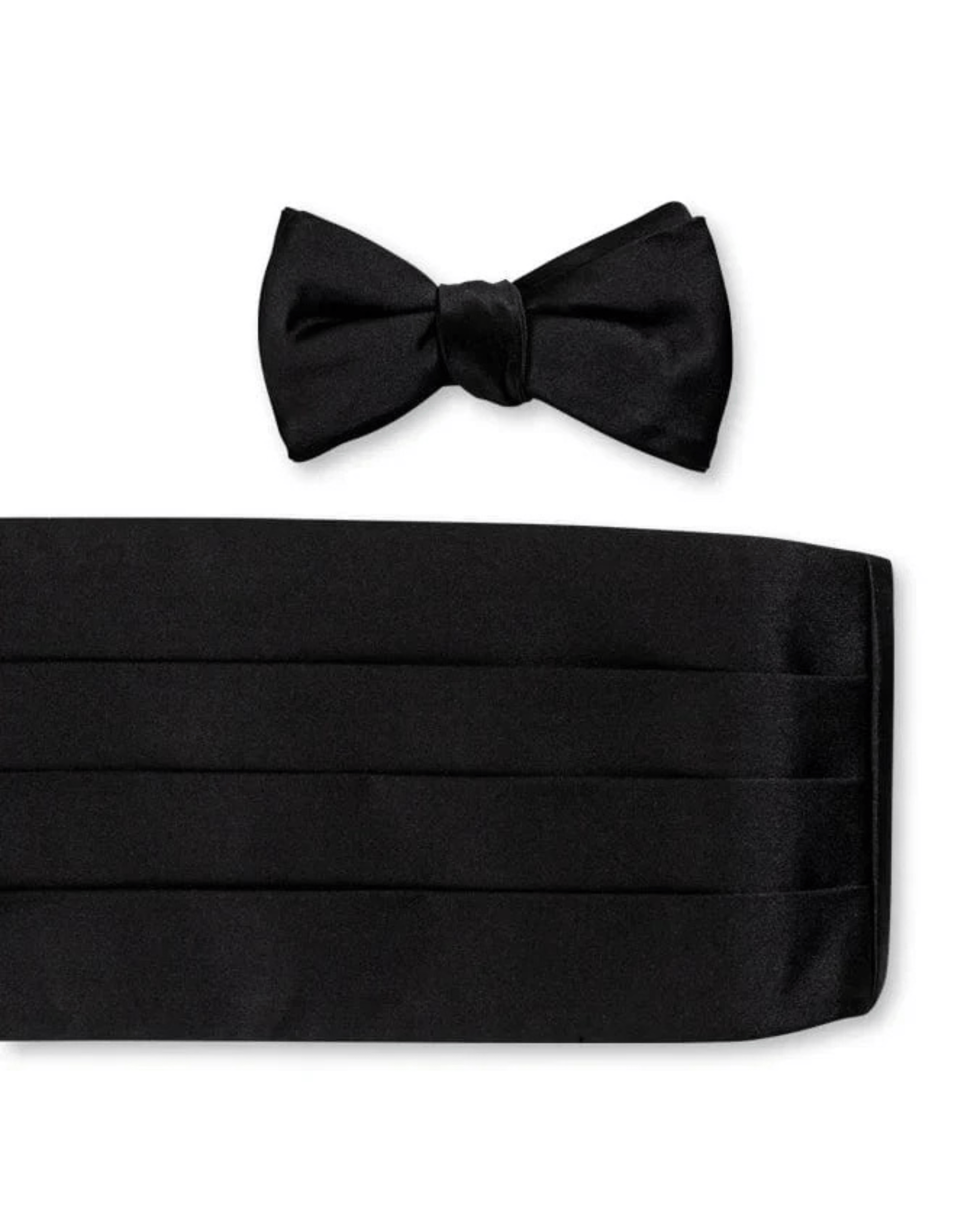 R. Hanauer, Inc. Cummerbund BLACK Formal Black Satin Cummerbund Set