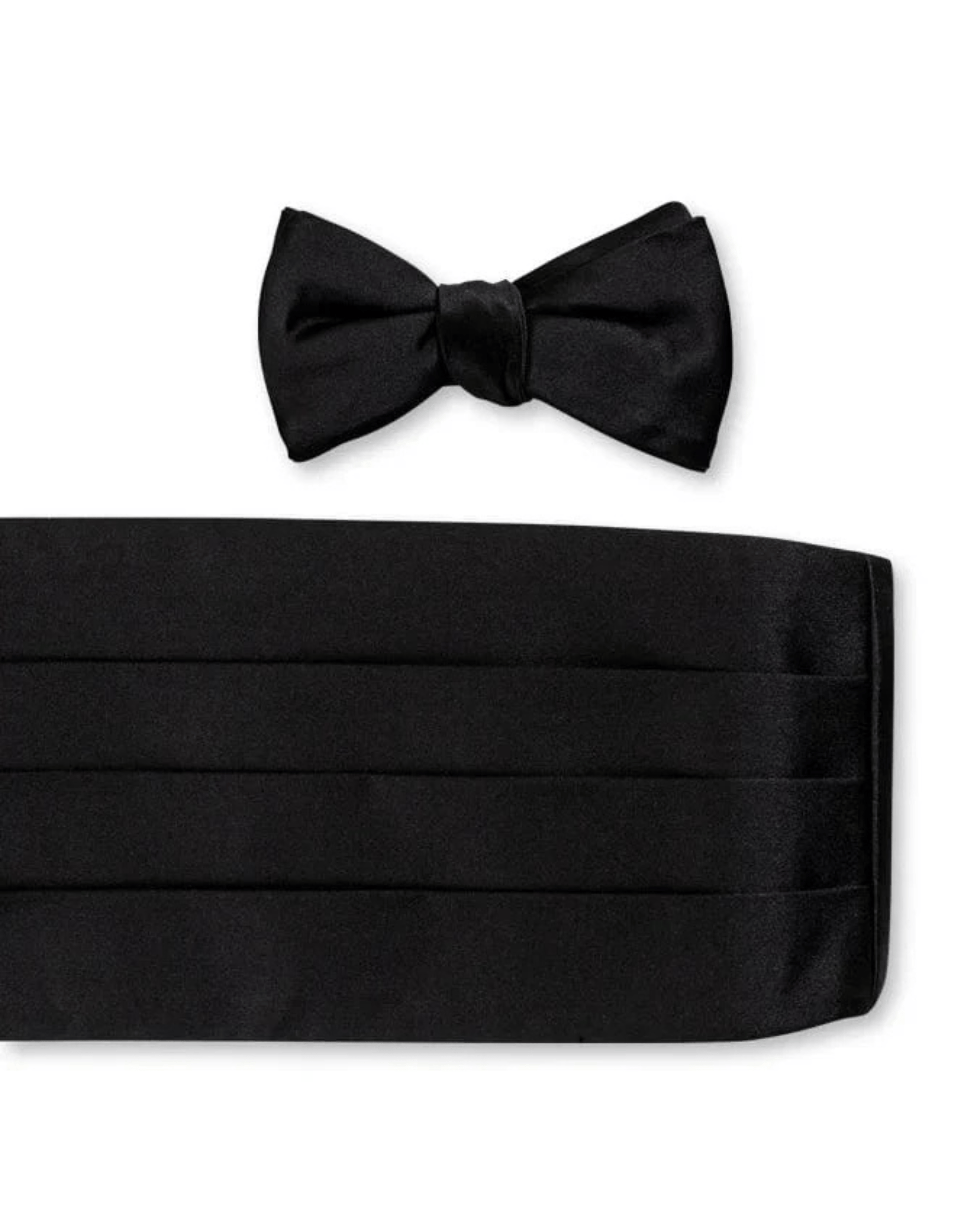 R. Hanauer, Inc. Cummerbund BLACK Formal Black Satin Cummerbund Set