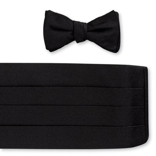 R. Hanauer, Inc. Formal Accessories Black Faille Cummerbund Set