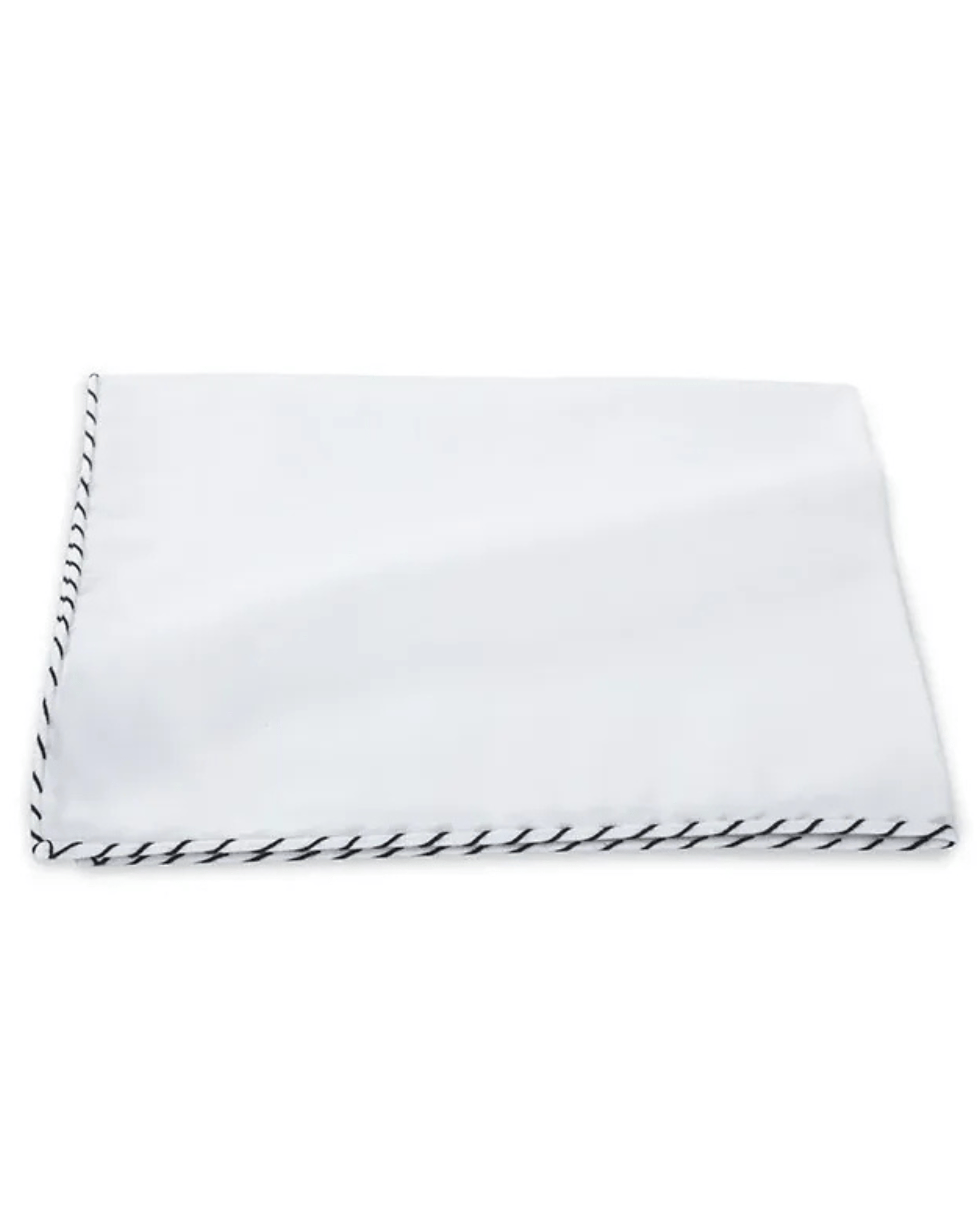 R. Hanauer, Inc. Pocket Square BLACK Black Whipstitch Border Pocket Square