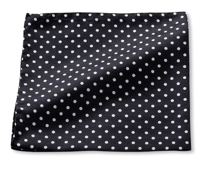 R. Hanauer, Inc. Pocket Square Black/White Windsor Dots Pocket Square