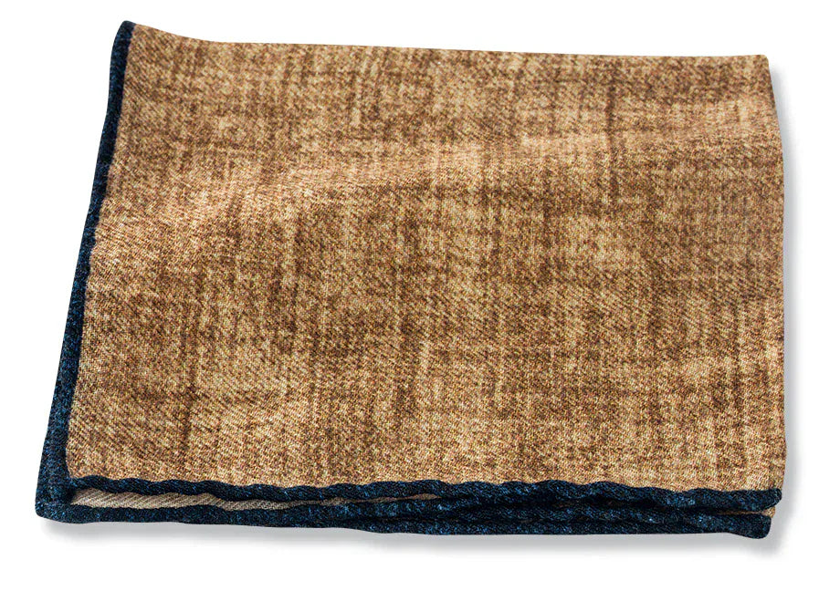 R. Hanauer, Inc. Pocket Square TAN Tan Wool Flanella Pocket Square