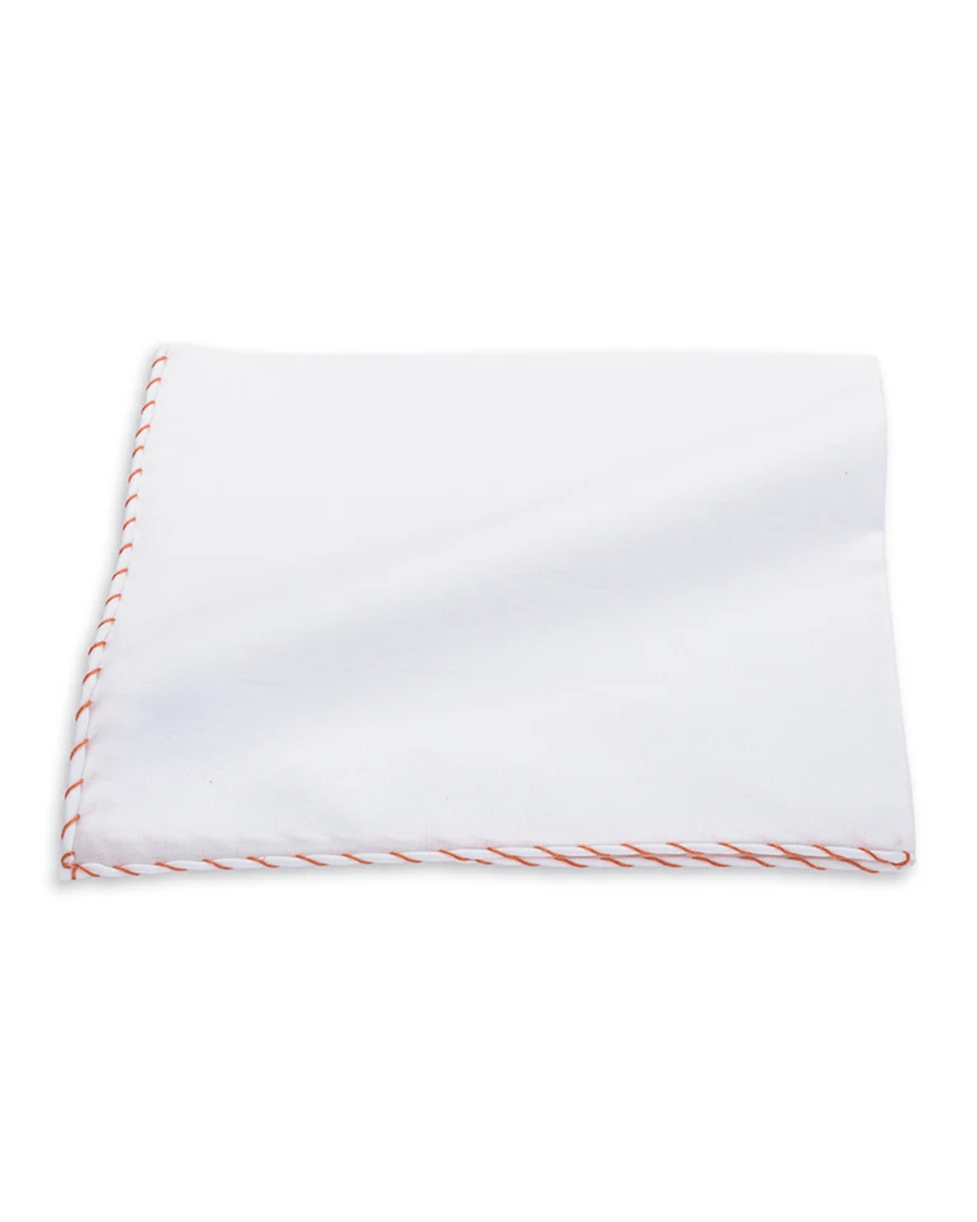 R. Hanauer, Inc. Pocket Square WHITE Henna Whipstitch Border Pocket Square
