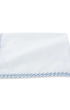 R. Hanauer, Inc. Pocket Square WHITE Light Blue Whipstitch Border Pocket Square