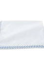 R. Hanauer, Inc. Pocket Square WHITE Light Blue Whipstitch Border Pocket Square