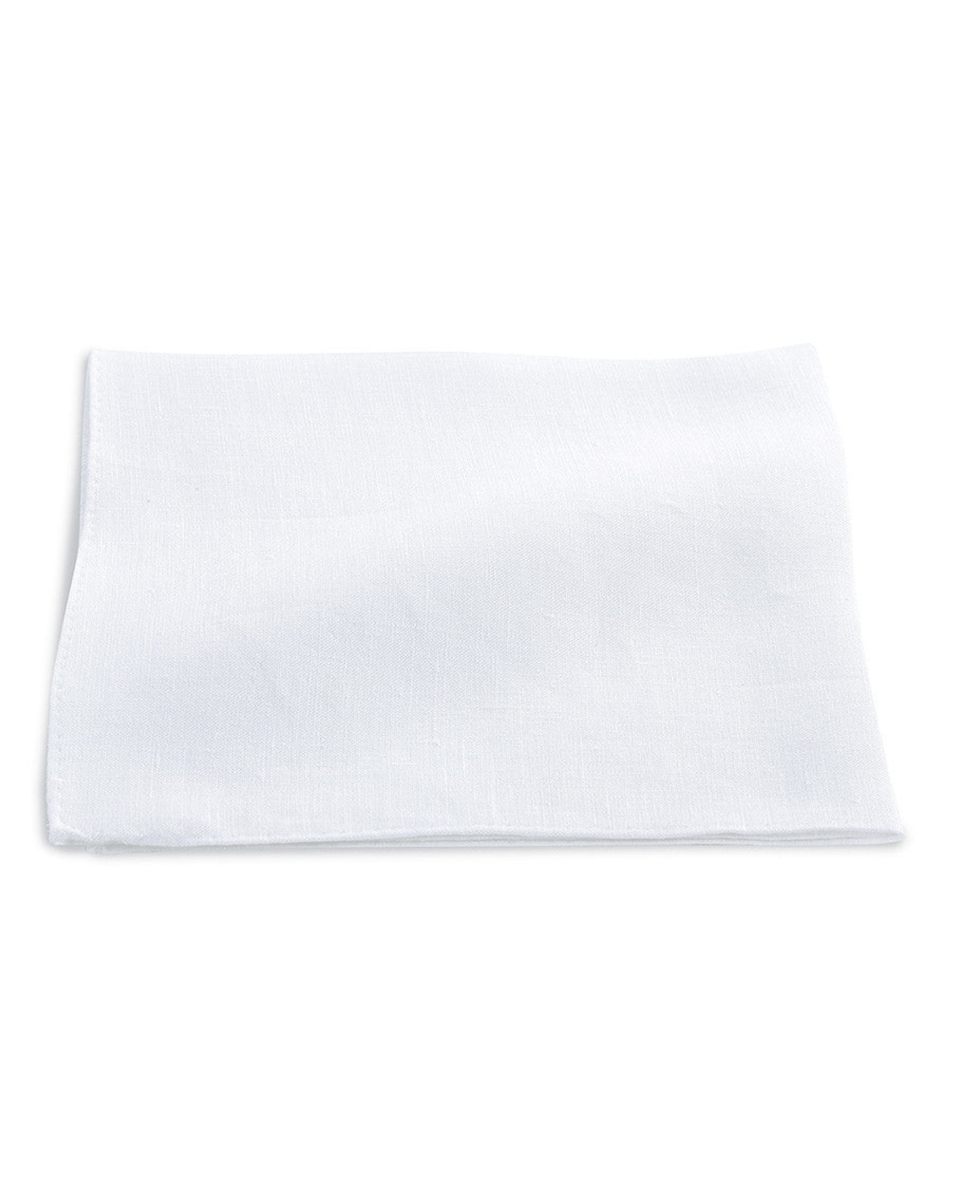R. Hanauer, Inc. Pocket Square White Linen Pocket Square