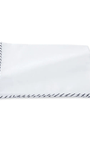R. Hanauer, Inc. Pocket Square WHITE Navy Whipstitch Border Pocket Square