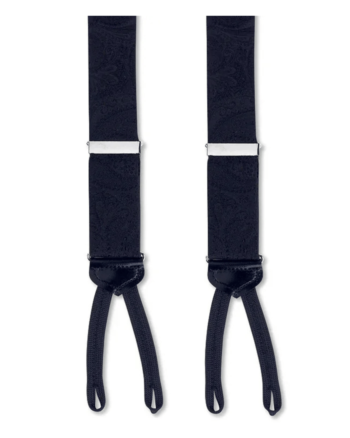 R. Hanauer, Inc. Suspenders BLACK Black Paisley Silk Suspenders