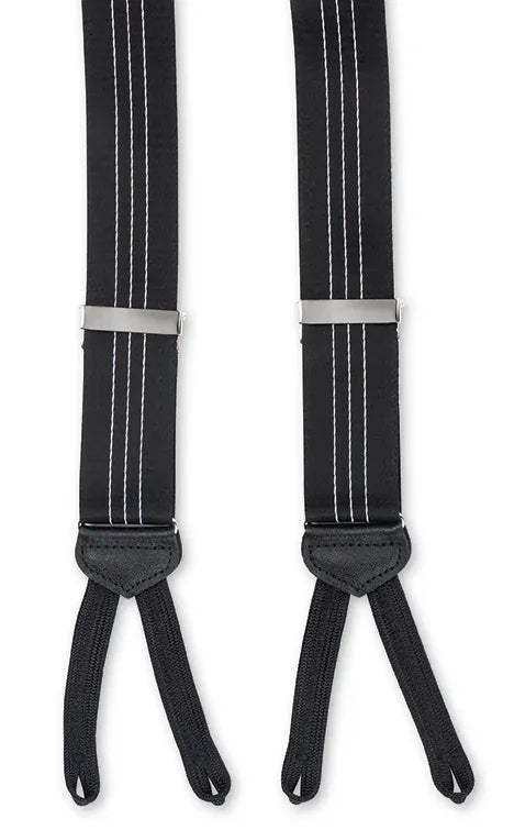 R. Hanauer, Inc. Suspenders BLACK / OS Black Milan Pin Stripes Suspenders