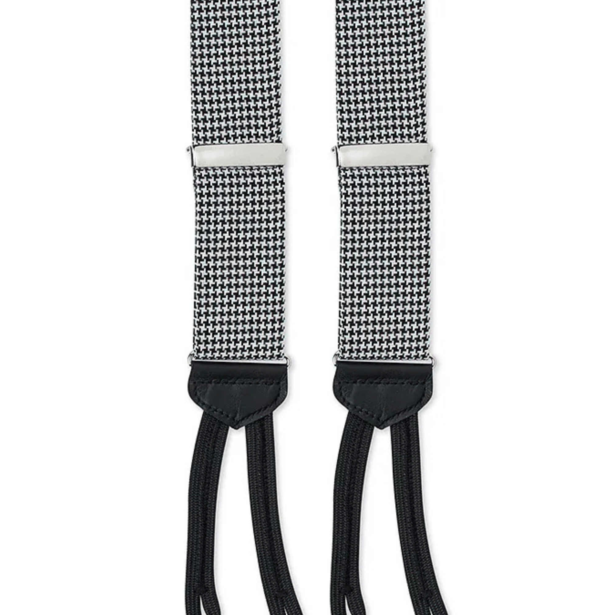 R. Hanauer, Inc. Suspenders BLACK/WHITE Black and White Houndstooth Silk Suspenders