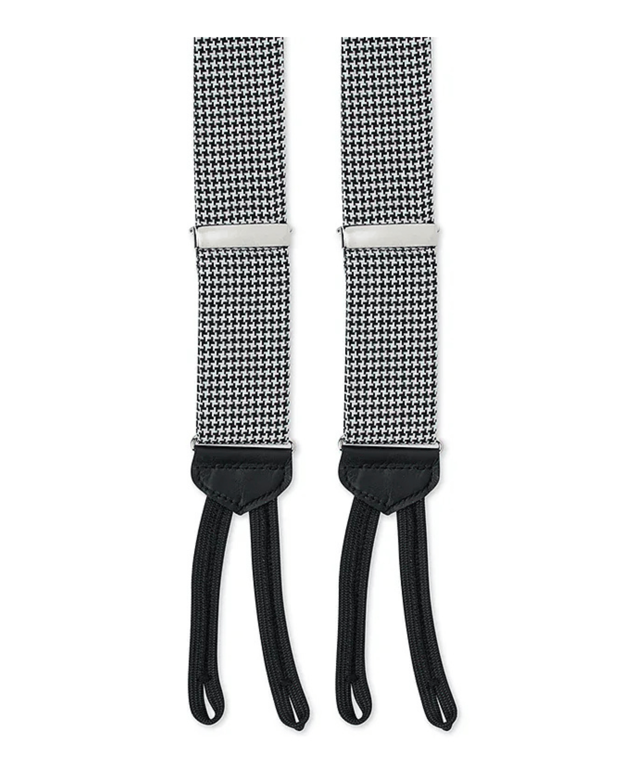 R. Hanauer, Inc. Suspenders BLACK/WHITE Black and White Houndstooth Silk Suspenders