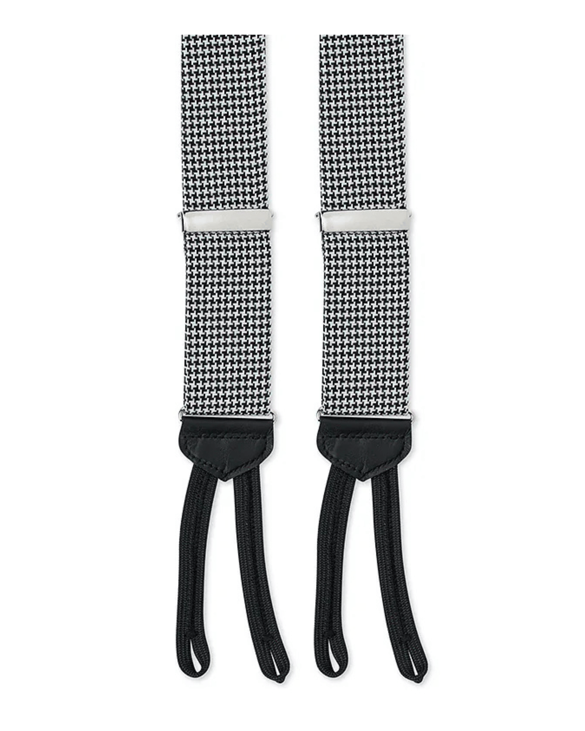 R. Hanauer, Inc. Suspenders BLACK/WHITE Black and White Houndstooth Silk Suspenders