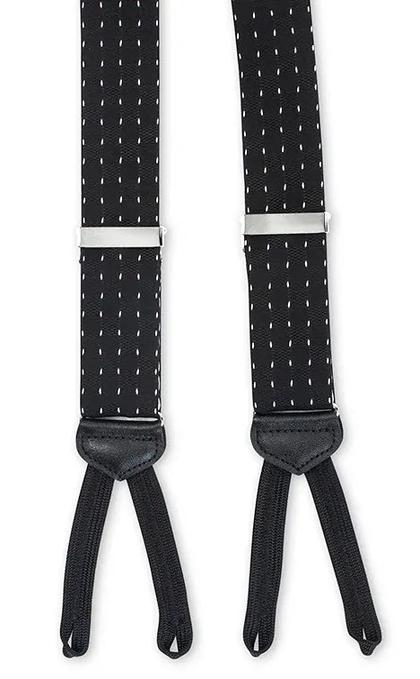 R. Hanauer, Inc. Suspenders BLCK/WHT / OS Black Milan Pin Dots Suspenders