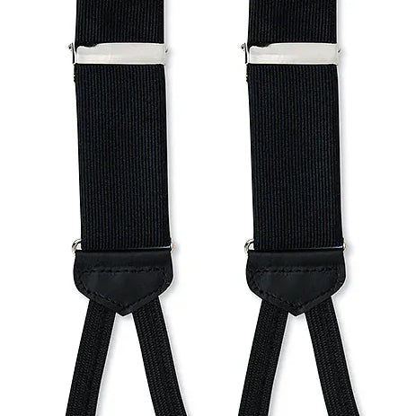 R. Hanauer, Inc. Suspenders N Black Silk Faille Suspenders
