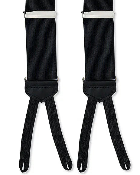 R. Hanauer, Inc. Suspenders N Black Silk Faille Suspenders