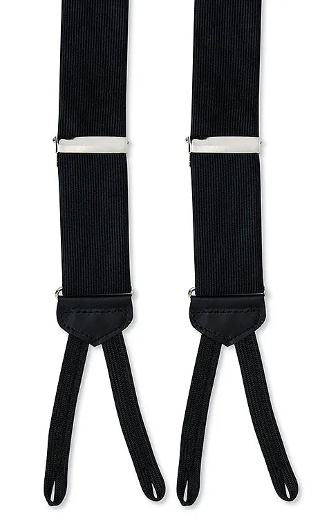 R. Hanauer, Inc. Suspenders N Black Silk Faille Suspenders
