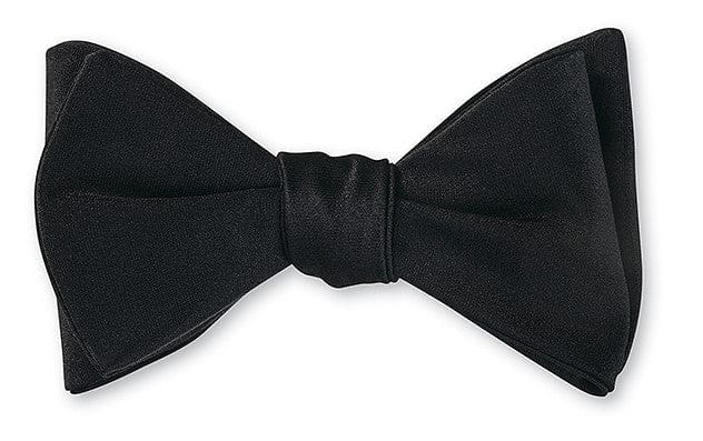 R. Hanauer, Inc. Ties BLACK Formal Black Satin Bow Tie