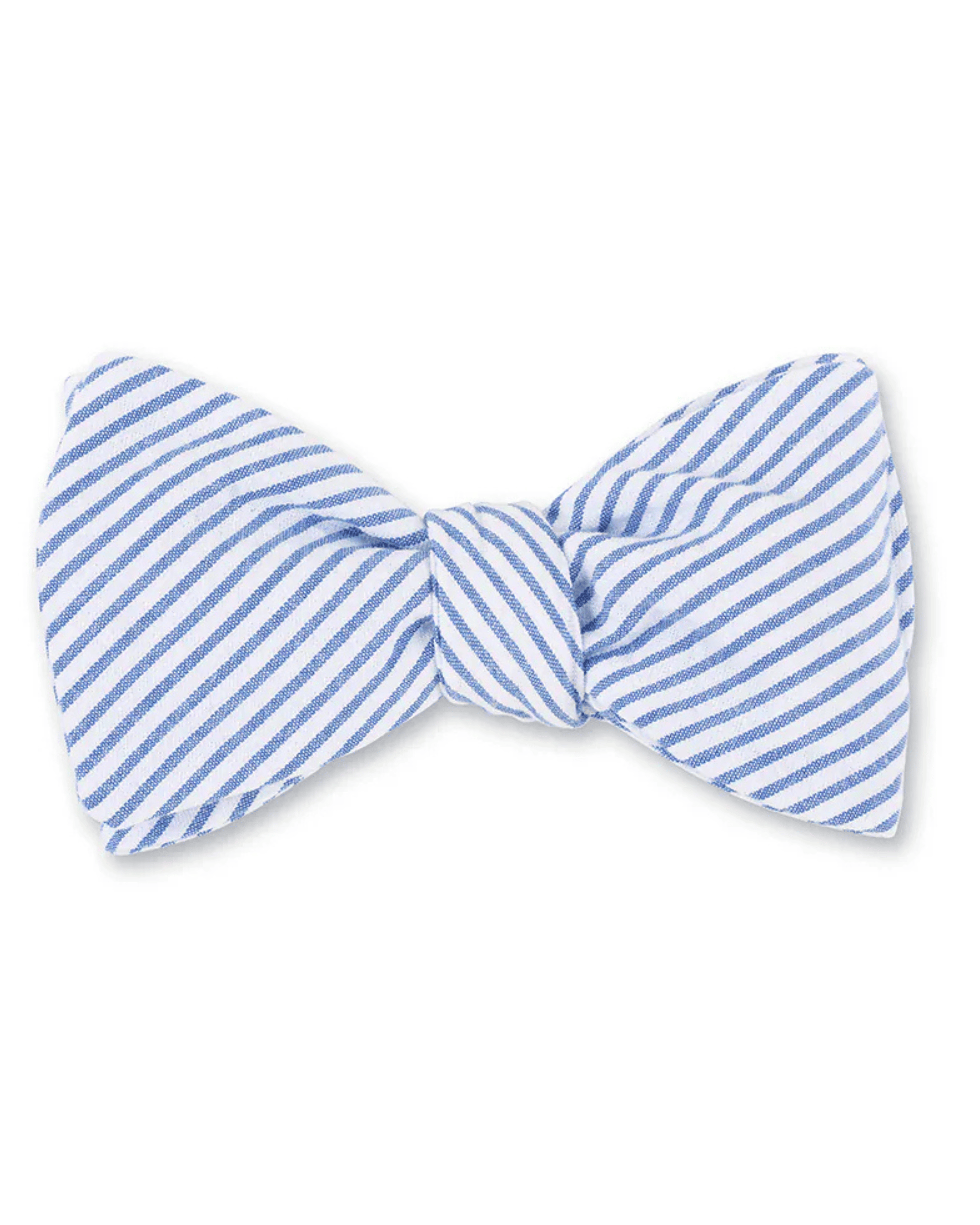 R. Hanauer, Inc. Ties BLUE Blue Seersucker Bow Tie