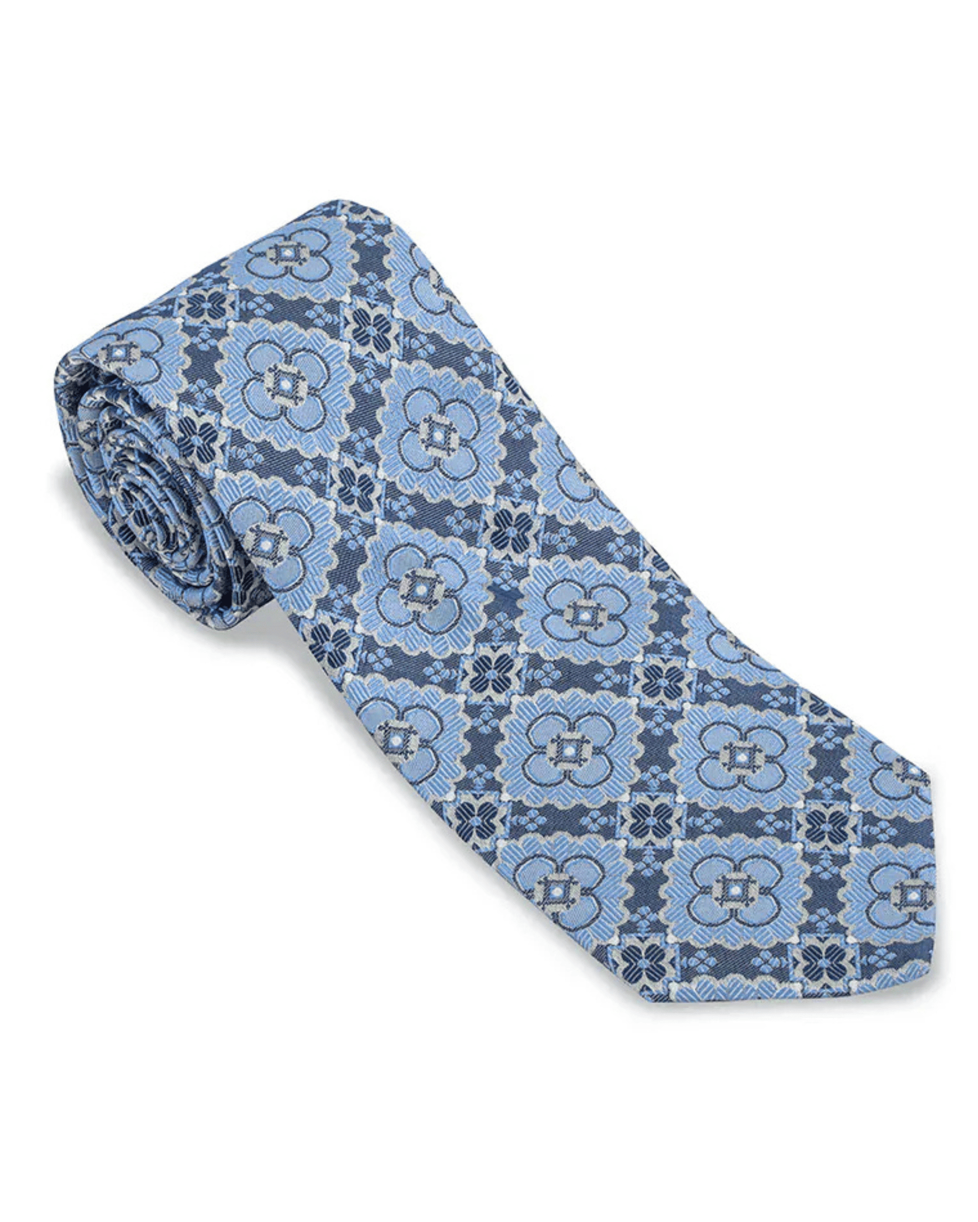 R. Hanauer, Inc. Ties BLUE / OS Navy/Cobalt Bannock Medallions Necktie