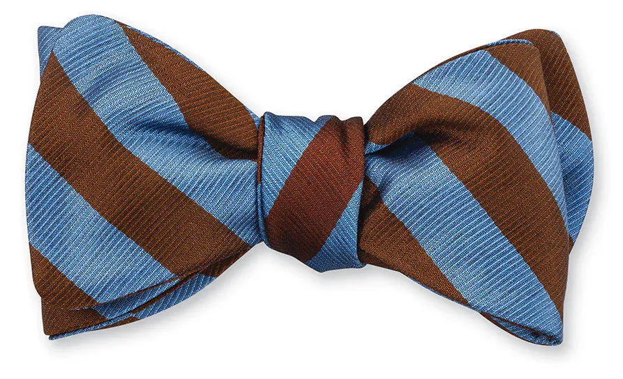 R. Hanauer, Inc. Ties COBALT/MAHOGANY Bar Stripes Bow Tie
