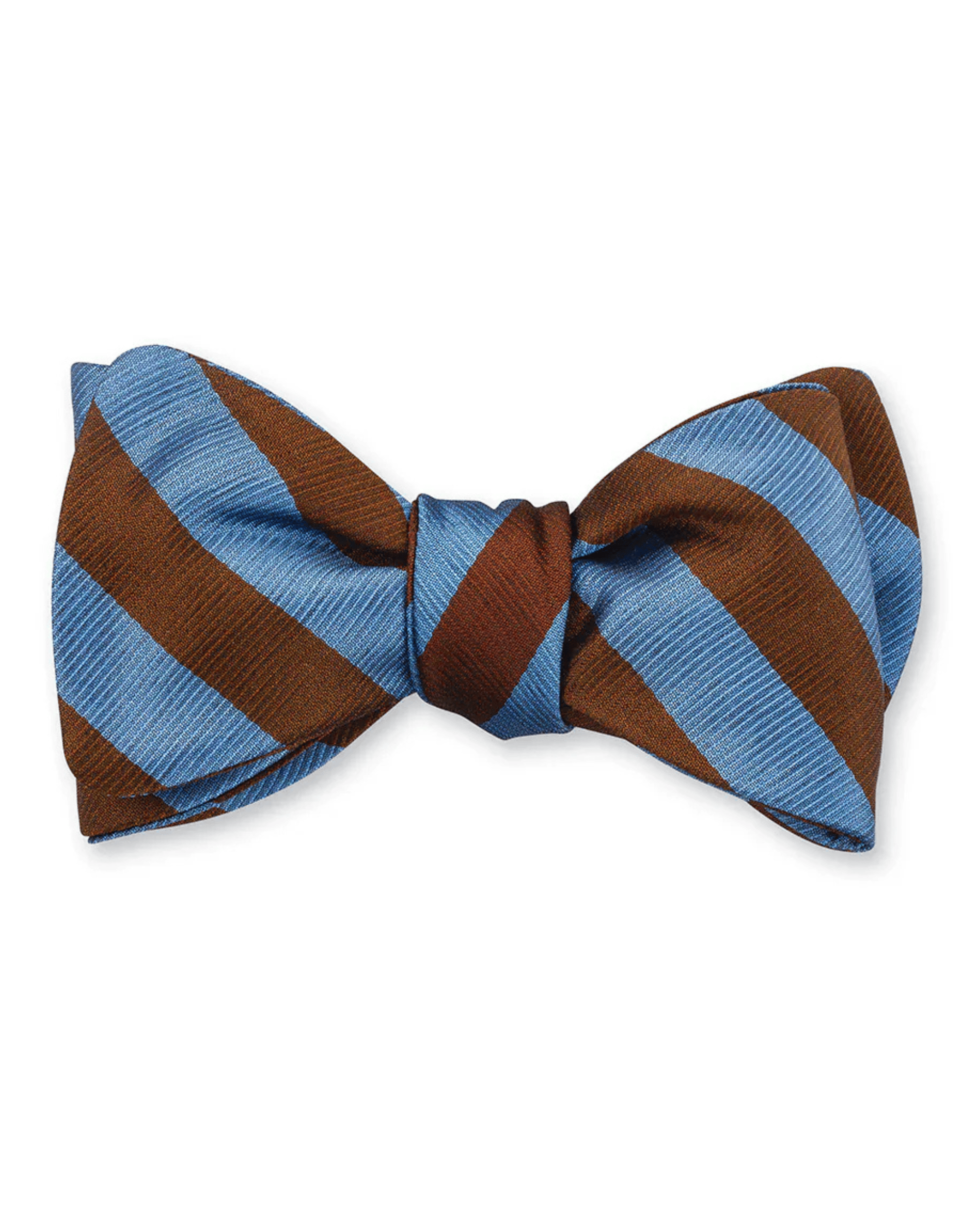 R. Hanauer, Inc. Ties COBALT/MAHOGANY Bar Stripes Bow Tie