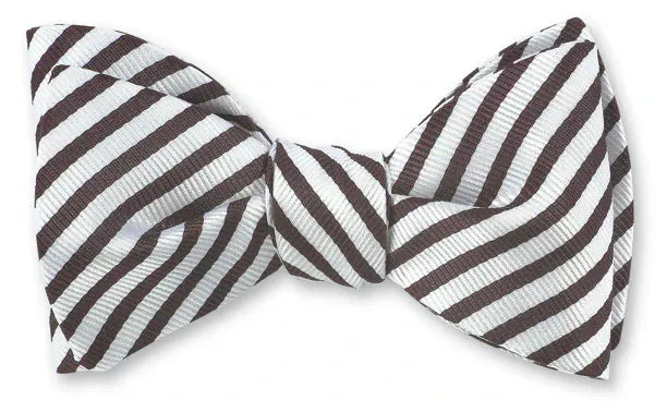 R. Hanauer, Inc. Ties Maroon/ White Sherman Striped Bow Tie