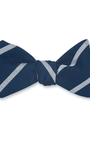 R. Hanauer, Inc. Ties NAVY / OS Navy/Silver Buckingham Striped Bow Tie