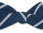 R. Hanauer, Inc. Ties Navy/Silver Buckingham Striped Bow Tie