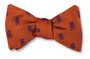 R. Hanauer, Inc. Ties Orange/Purple Jolly Rogers Skull Bow Tie