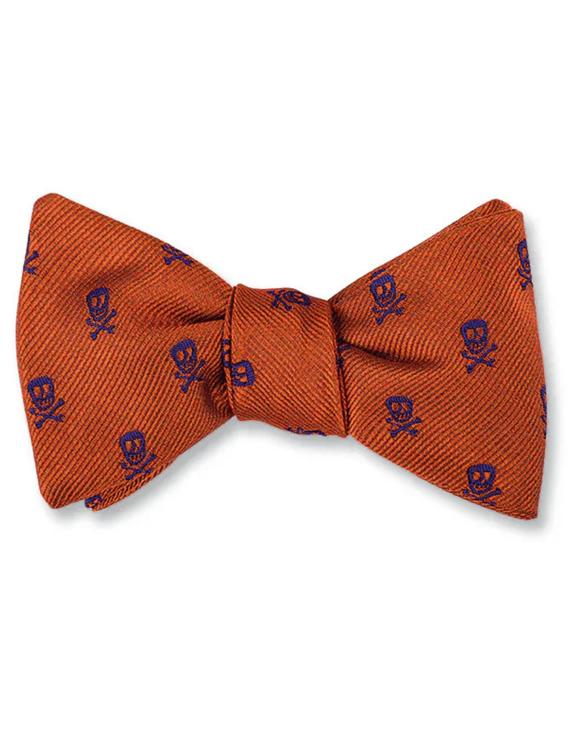 R. Hanauer, Inc. Ties ORG/PURPLE / OS Orange/Purple Jolly Rogers Skull Bow Tie