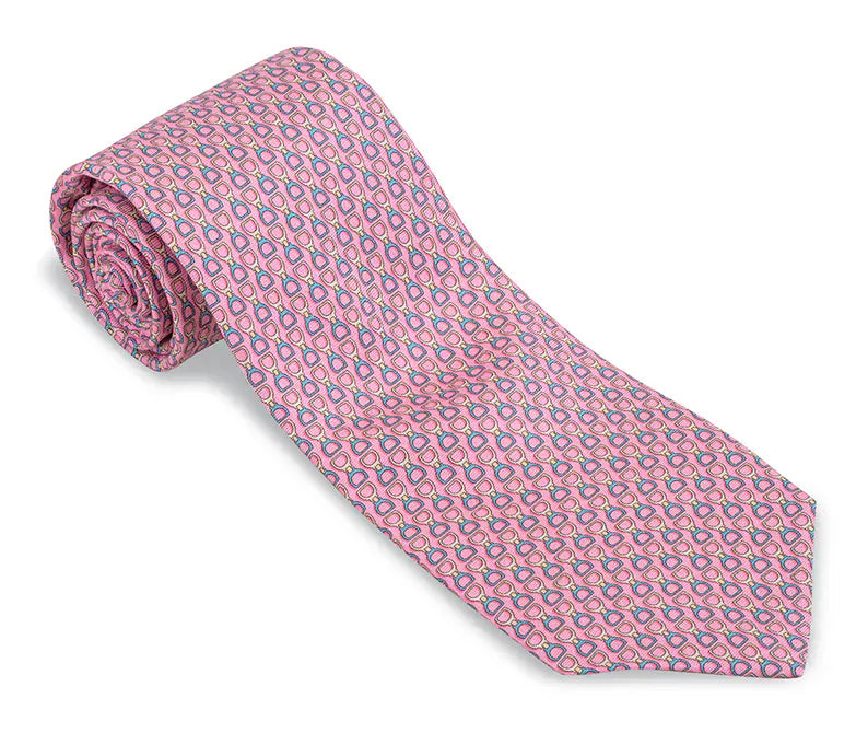 R. Hanauer, Inc. Ties Pink Altura Stirrup Irons Necktie